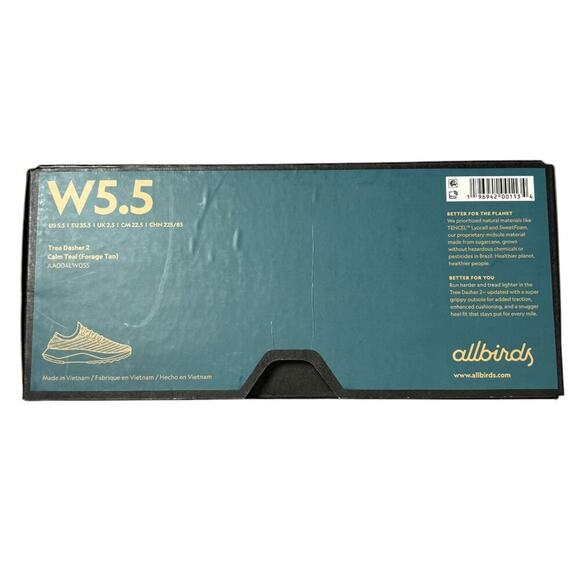 NEW Allbirds Tree Dasher 2 SIZE 5.5 Calm Teal Knit Active Run Shoe Sneaker NIB - Picture 3 of 16